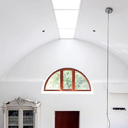 mur et plafond voute avec peinture blanche